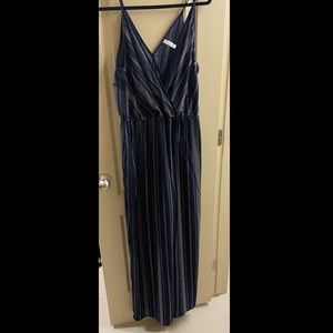 Strip pant jumpsuit with pockets